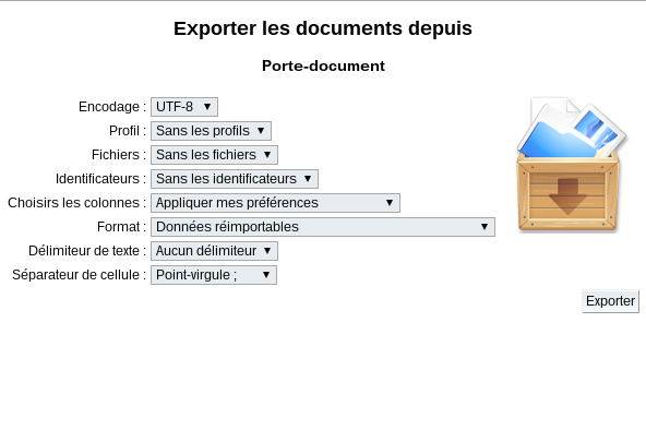 Exportation de documents