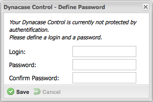 définition du login d'accès à Dynacase Control