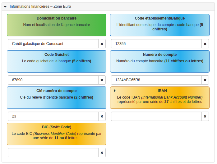 Libellé enrichi avec css