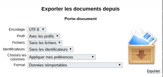 Profil famille : export