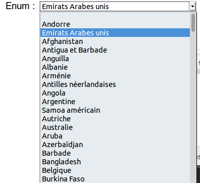 enum - Modification html