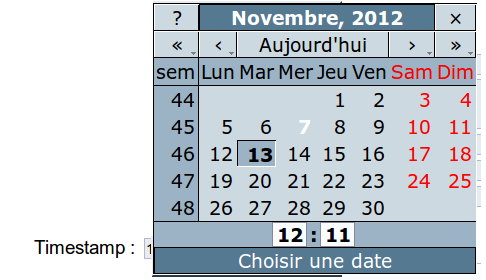 timestamp - Modification html