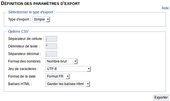Export CSV