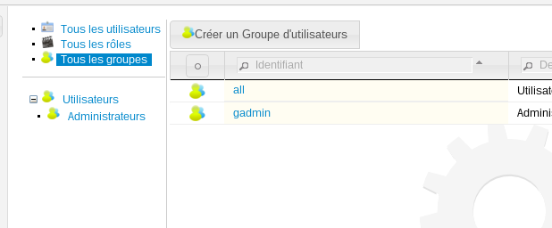Groupe : liste des groupes