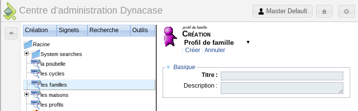 Création document profil famille