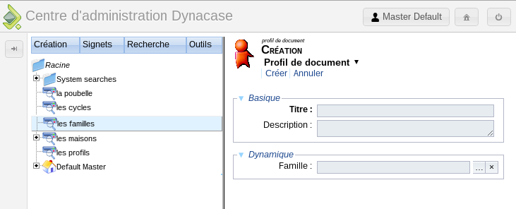 Création document profil