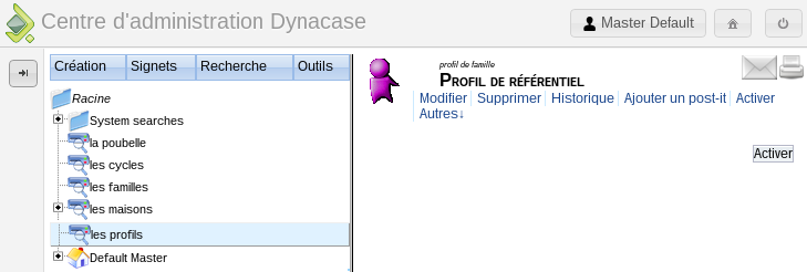 Profil famille désactivé