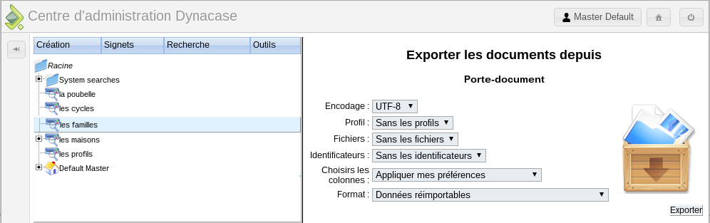 Profil famille : export