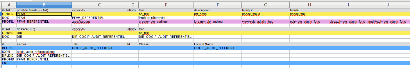 Import référentiel