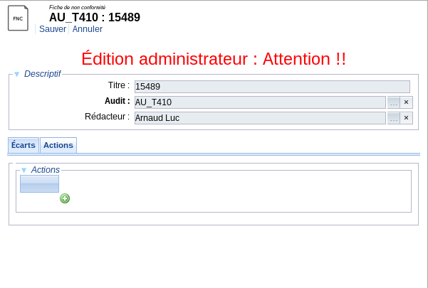 Édition admin
