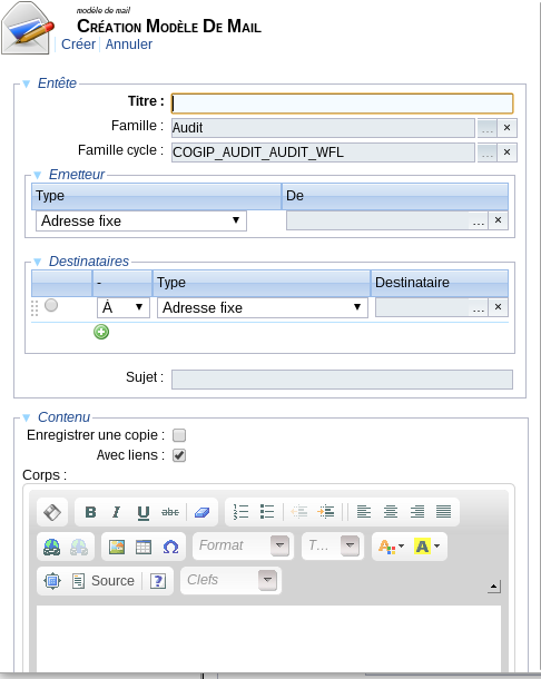 Ajout de mail : modification