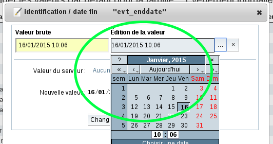 Modification de la valeur par défaut, utilisation de l'aide à la saisie
